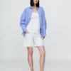 7" Shorts für Umstandsmode aus Denim mit durchgehendem Einsatz
