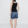 7" Shorts für Umstandsmode aus Denim mit durchgehendem Einsatz