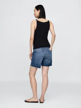 7″ Shorts für Umstandsmode aus Denim mit durchgehendem Einsatz
