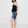 7" Shorts für Umstandsmode aus Denim mit durchgehendem Einsatz