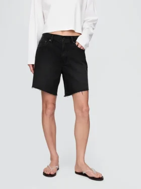 8″ Bermuda-Shorts aus Denim im 90er-Jahre-Stil mit mittlerer Leibhöhe