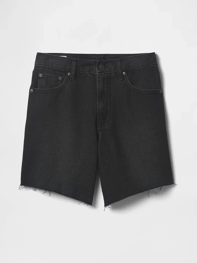 8" Bermuda-Shorts aus Denim im 90er-Jahre-Stil mit mittlerer Leibhöhe