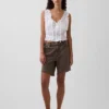 8" Bermuda-Shorts aus Denim mit mittlerer Leibhöhe und lockerer Passform