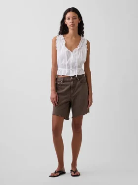 8" Bermuda-Shorts aus Denim mit mittlerer Leibhöhe und lockerer Passform