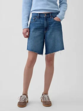8″ Bermuda-Shorts aus Denim mit mittlerer Leibhöhe und lockerer Passform
