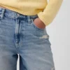 8" Bermuda-Shorts aus Denim mit mittlerer Leibhöhe und lockerer Passform
