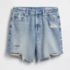 8" Bermuda-Shorts aus Denim mit mittlerer Leibhöhe und lockerer Passform