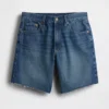 8" Bermuda-Shorts aus Denim mit mittlerer Leibhöhe und lockerer Passform
