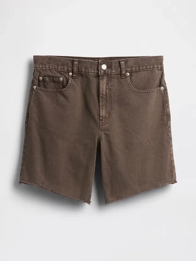 8" Bermuda-Shorts aus Denim mit mittlerer Leibhöhe und lockerer Passform