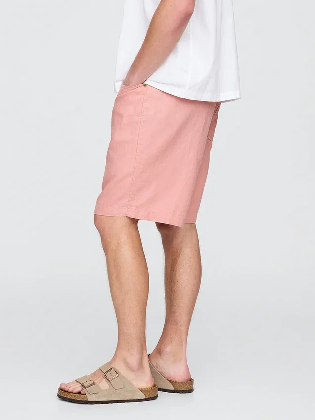 9" Easy-Shorts aus Leinen-Baumwolle
