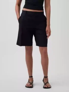 9″ kurze Leinen-Mischung-Shorts mit niedriger Leibhöhe