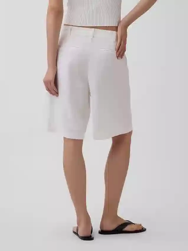 9" kurze Leinen-Mischung-Shorts mit niedriger Leibhöhe