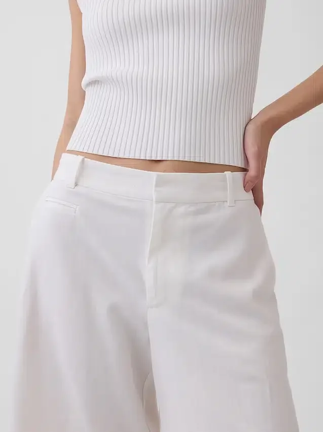 9" kurze Leinen-Mischung-Shorts mit niedriger Leibhöhe