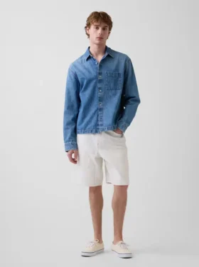 9" lockere Denim-Carpenter-Shorts