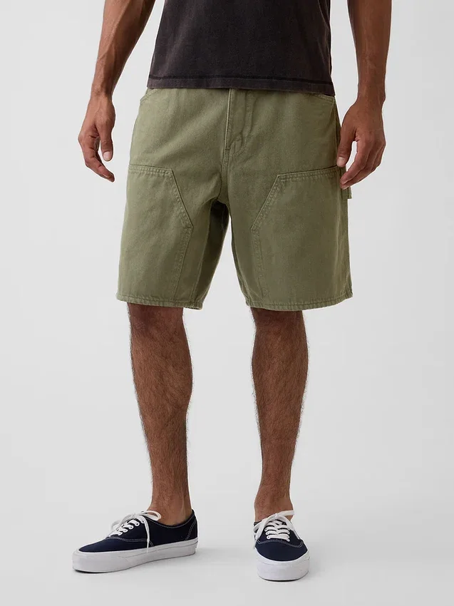 9" lockere Denim-Carpenter-Shorts