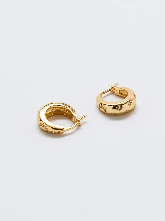 Admiral Row Gold-Creolen mit Mond und Stern