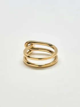 Admiral Row Gold-Ring mit Doppelknoten