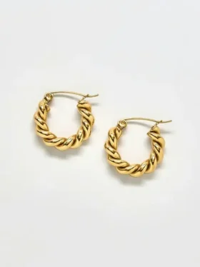 Admiral Row goldene ovale Twist-Creolen