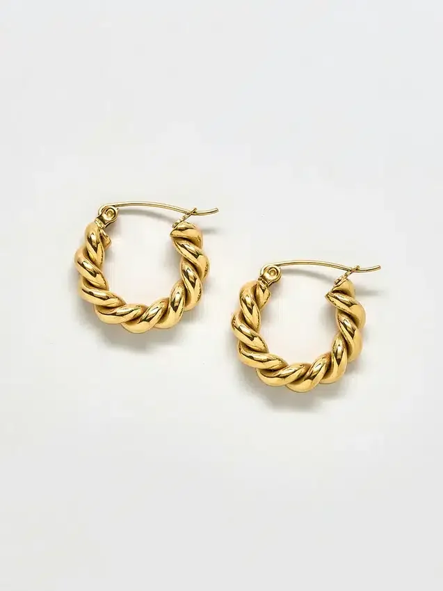 Admiral Row goldene ovale Twist-Creolen