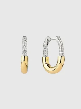 Ana Luisa Brynley Mini-Gold-Creolen mit Mikropavé