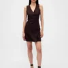 Asymmetrisches Minikleid aus Leinenmischung
