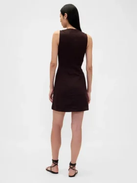 Asymmetrisches Minikleid aus Leinenmischung