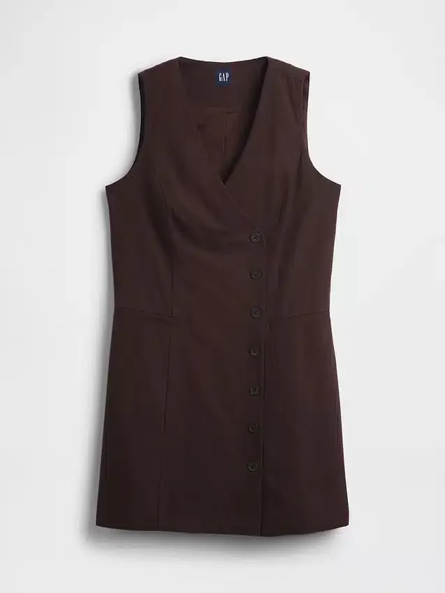 Asymmetrisches Minikleid aus Leinenmischung