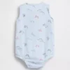 Baby-Body aus Baumwollgaze im Henley-Stil mit Tasche