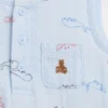 Baby-Body aus Baumwollgaze im Henley-Stil mit Tasche