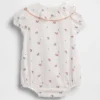 Baby-Body aus Baumwollgaze mit Blumenmuster und Kragen