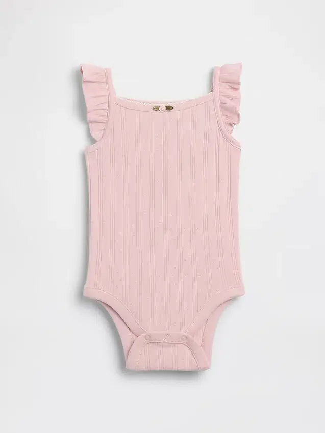 Baby-Body mit Pointelle-Rippmuster
