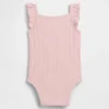 Baby-Body mit Pointelle-Rippmuster