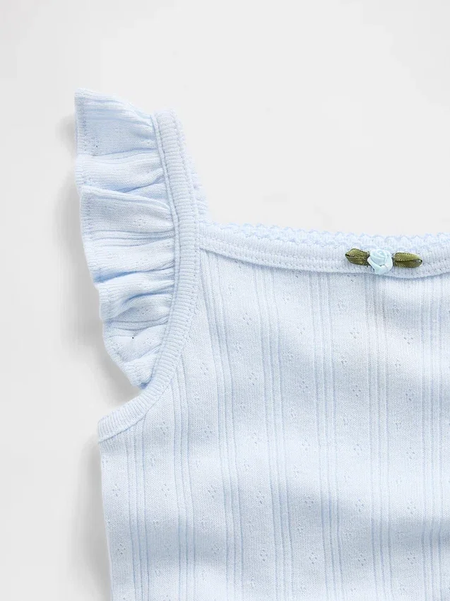 Baby-Body mit Pointelle-Rippmuster
