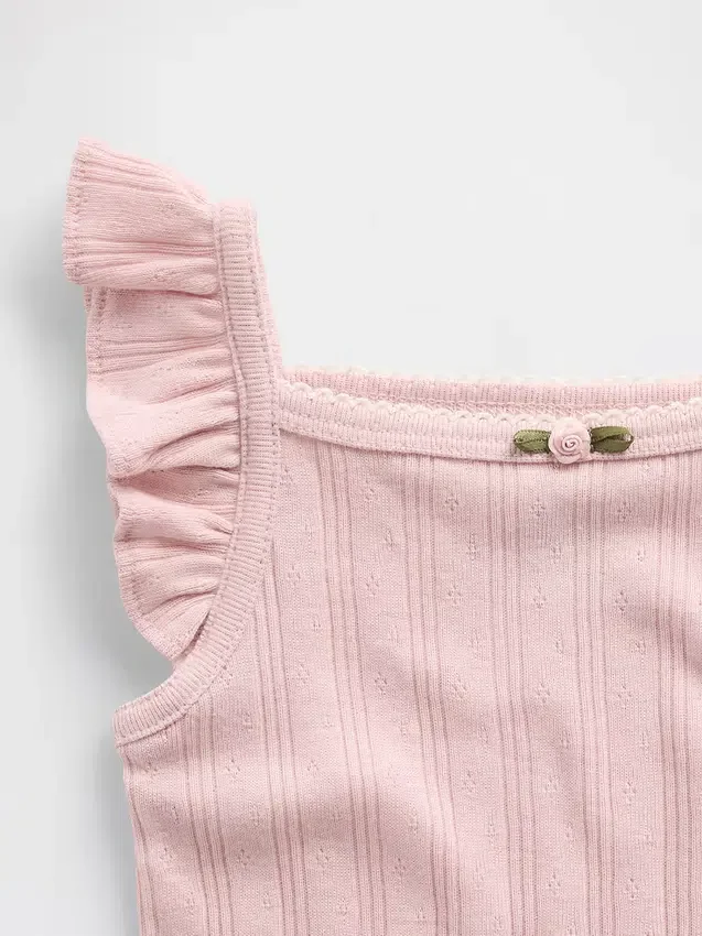 Baby-Body mit Pointelle-Rippmuster