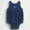 Baby-Bodys aus Baumwollgaze in Denim-Optik