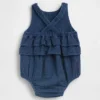 Baby-Bodys aus Baumwollgaze in Denim-Optik