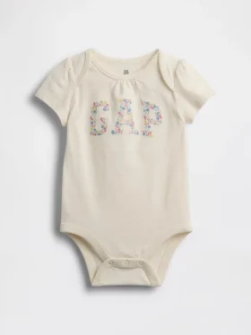 Baby-Bodys aus Bio-Baumwolle mit Blumenlogo