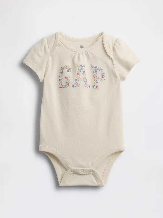 Baby-Bodys aus Bio-Baumwolle mit Blumenlogo