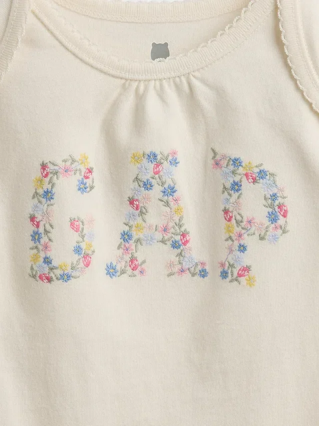Baby-Bodys aus Bio-Baumwolle mit Blumenlogo