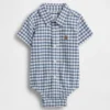 Baby-Bodys aus Oxford-Stoff mit Gingham-Muster