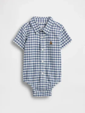 Baby-Bodys aus Oxford-Stoff mit Gingham-Muster