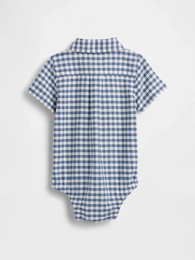 Baby-Bodys aus Oxford-Stoff mit Gingham-Muster
