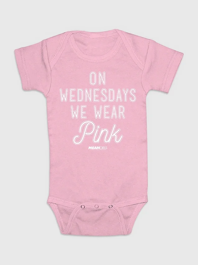 Baby-Bodys „Mean Girls – Mittwochs tragen wir Pink“