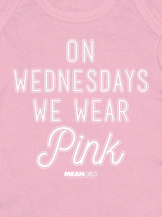 Baby-Bodys „Mean Girls – Mittwochs tragen wir Pink“