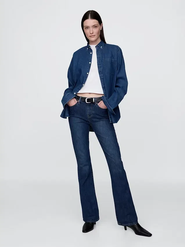 Baby-Boot-Jeans mit mittlerer Leibhöhe
