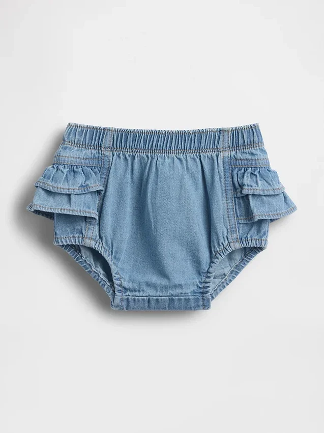 Baby-Denim-Bloomer mit Rüschen