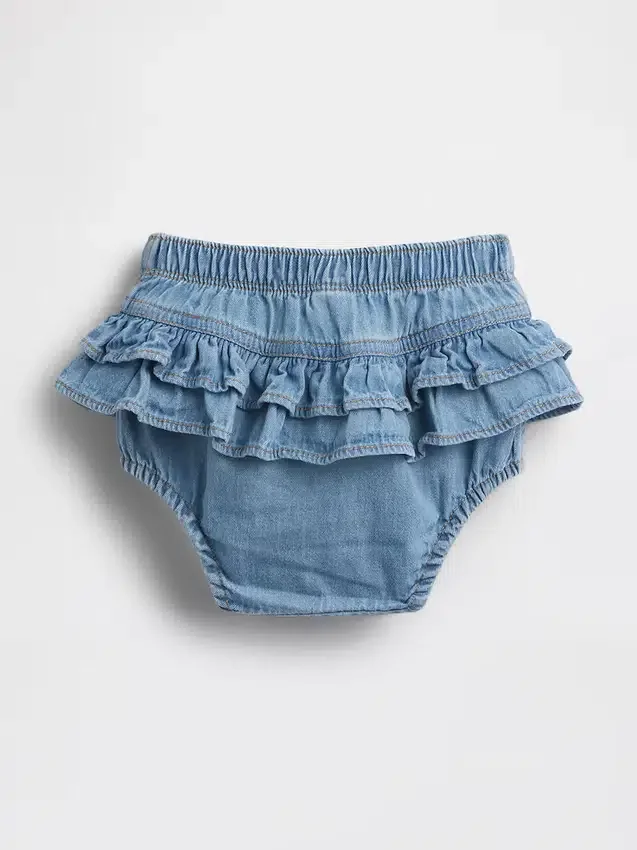 Baby-Denim-Bloomer mit Rüschen