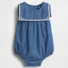 Baby-Denim-Bodys im Matrosen-Stil