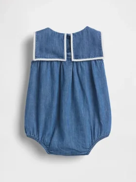 Baby-Denim-Bodys im Matrosen-Stil
