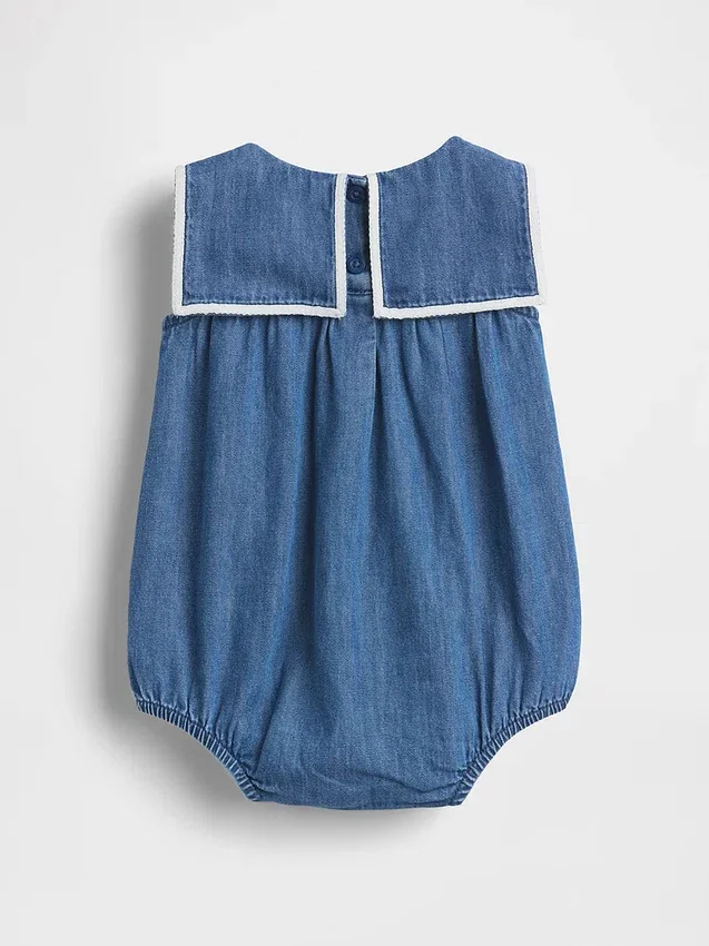 Baby-Denim-Bodys im Matrosen-Stil